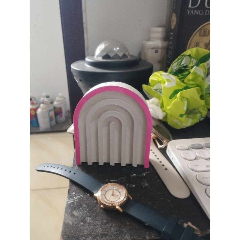 tray u mini garis pink