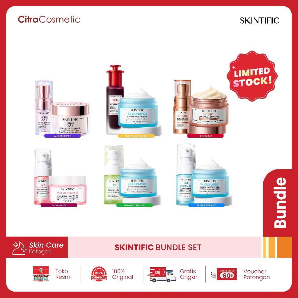 [Bundle] Skintific Paket [2pcs] Serum & Moisturizer