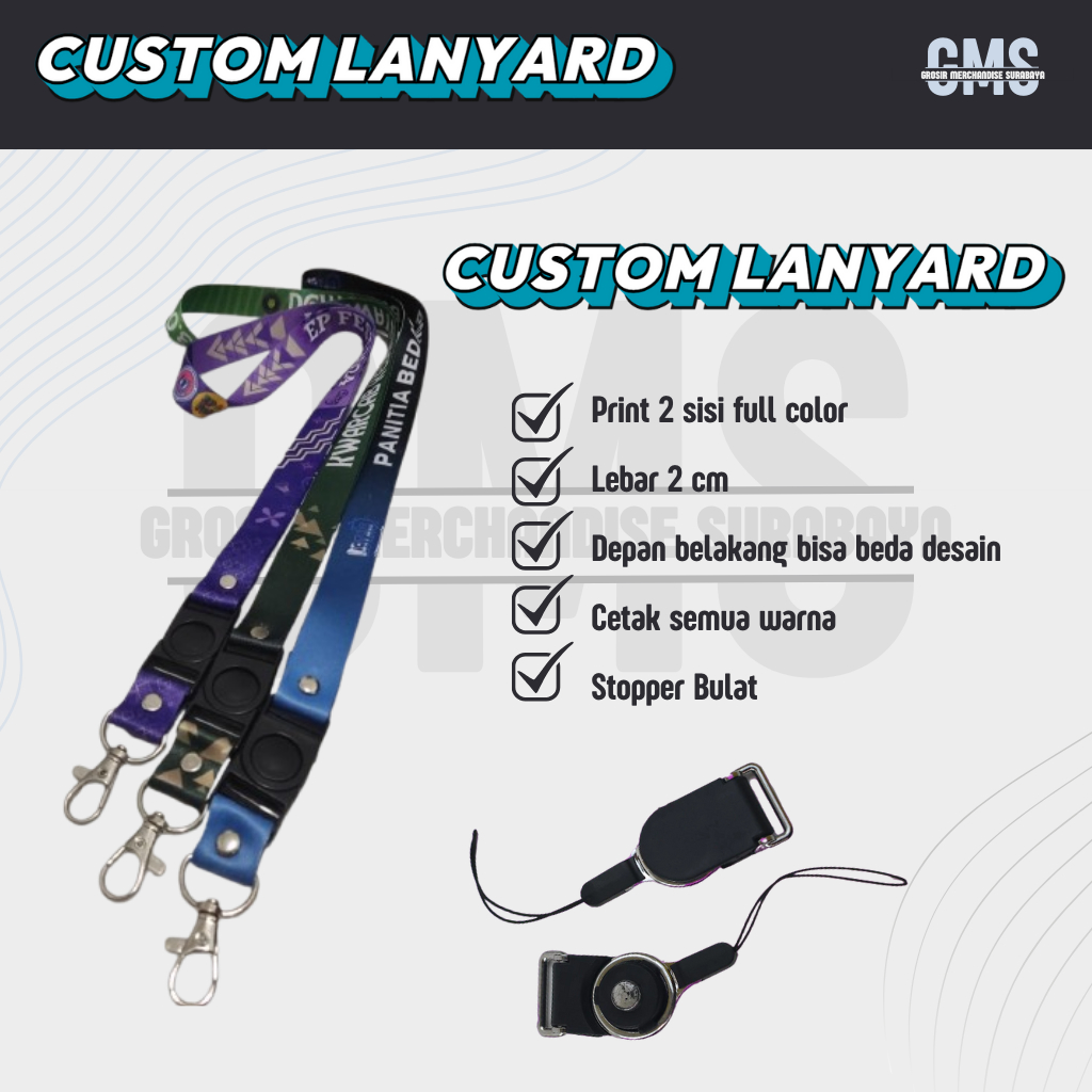LANYARD CUSTOM SUBLIM STOPPER BULAT