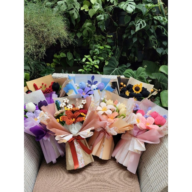 Buket Bunga Rajut Size L