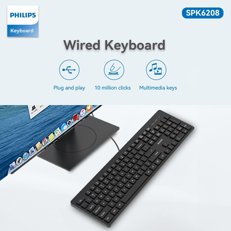 KEYBOARD PHILIPS SPK6208 BLACK KABEL