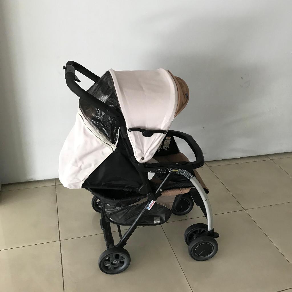 Stroller Chicco Hitam Cream Preloved