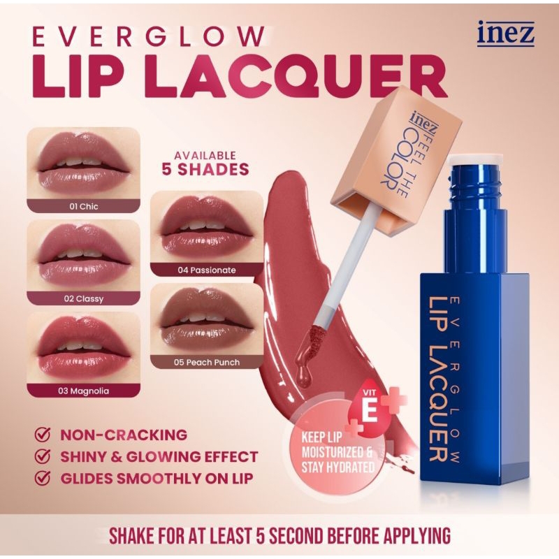 Inez 100% Original Everglow Lip Lacquer