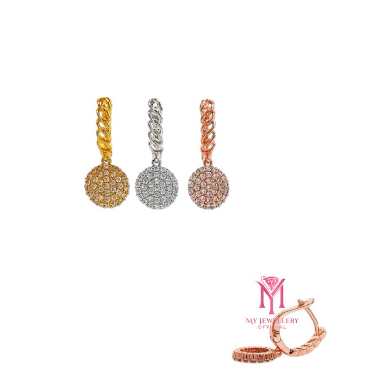 Anting Klip Bulat Full Diamond