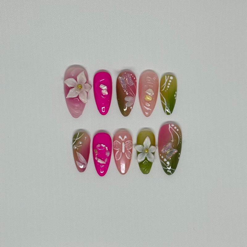 Press on nails - Summer 3d flower