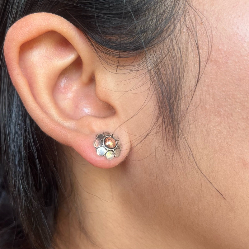 Anting Tusuk Bunga Emas Perak 925