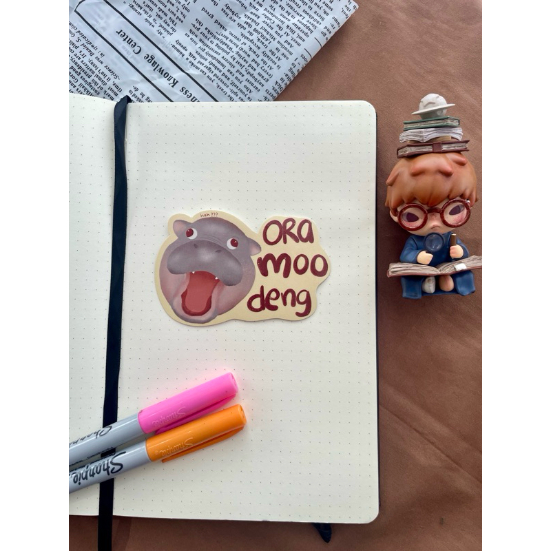 Diecut Sticker Ora Moodeng