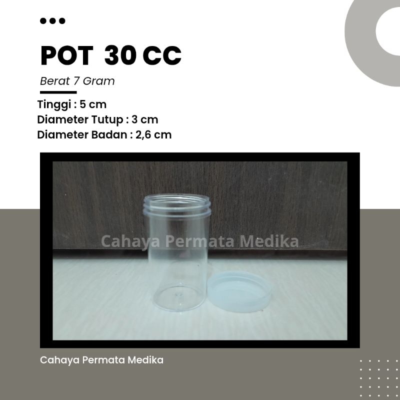 Pot Plastik 30 CC Urine/Salep/Slime