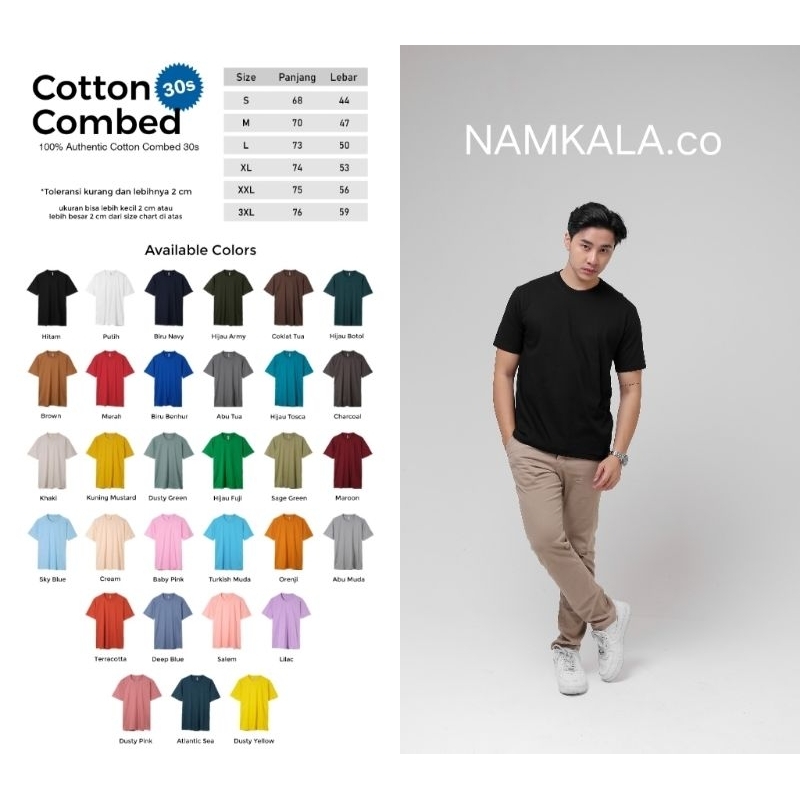 NAMKALA. KAOS POLOS COMBED 30S BASIC