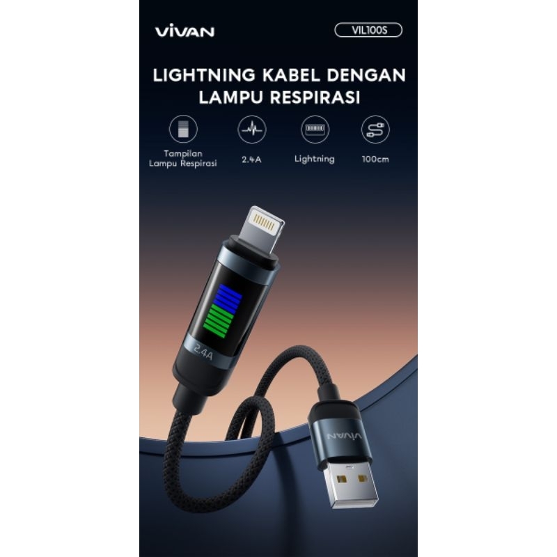 Kabel Data Vivan VIL100S Kabel Data USB To Lightning Kabel Data Iphone Kabel Data Lightning