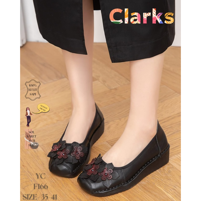 Clarks YC-2368 Flower Flat*