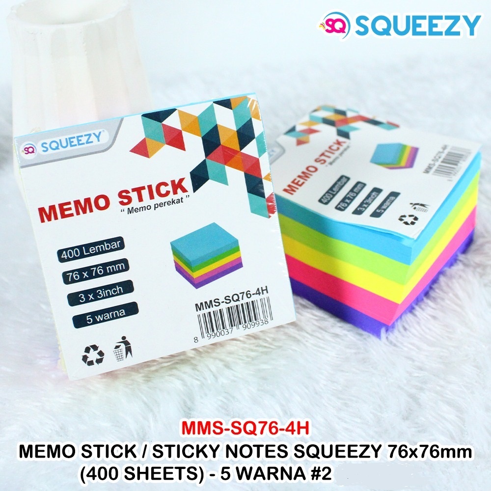 SQUEEZY Sticky Notes / Memo Stick MMS-SQ76-4H