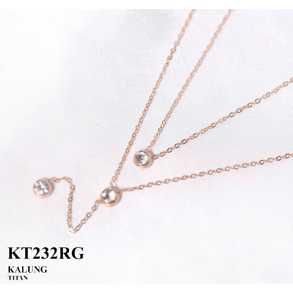 Kalung titanium 3 permata