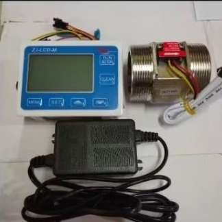 Digital Flow Meter+Flow Sensor Stainless Steel 1.5 inch+Axaptor