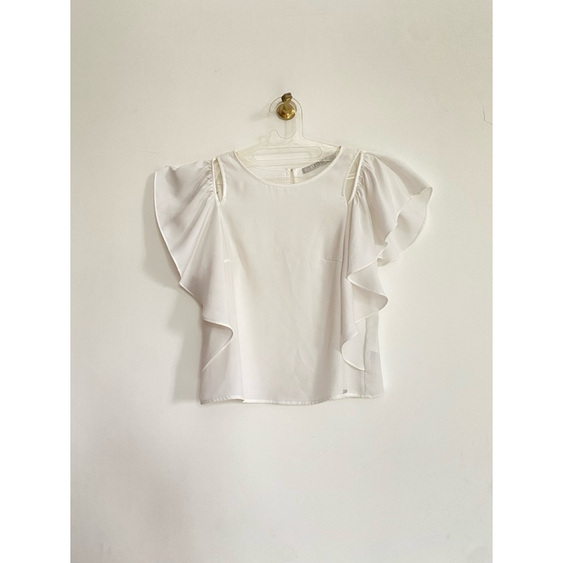 GUESS White Cold Shoulder Top