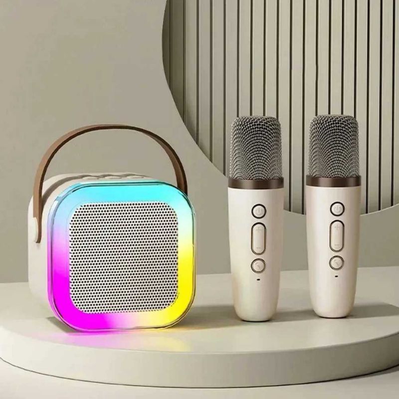 SPEAKER BLUETOOTH PORTABLE MINI SPEAKER KARAOKE BLUETOOTH MINI WITH 2 MICROPHONE WIRELESS