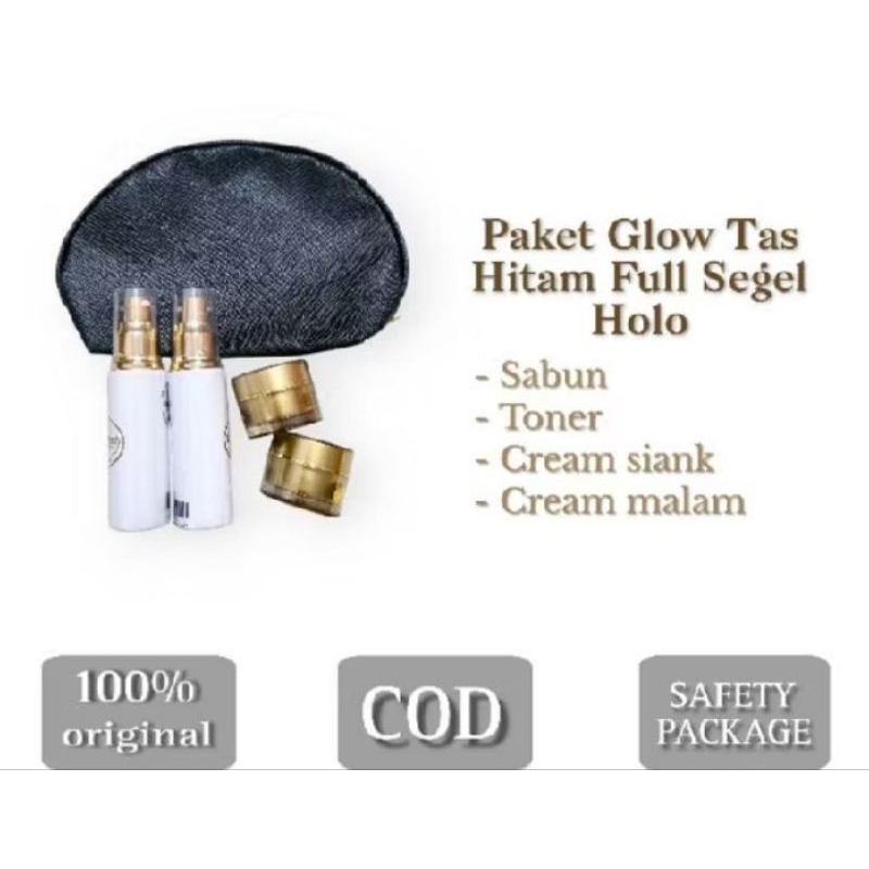 glow tas hitam + vitamin e