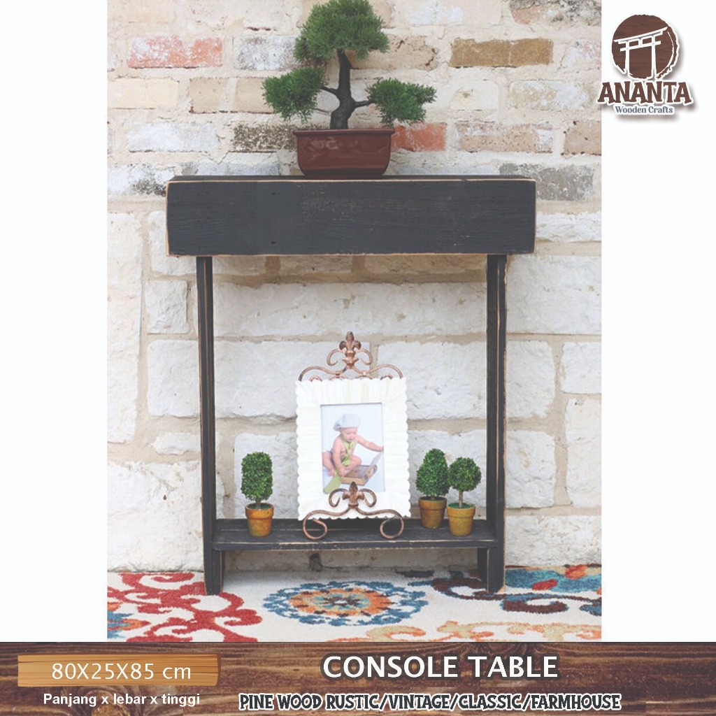 RUSTIC CONSOLE TABLE 80X25X85