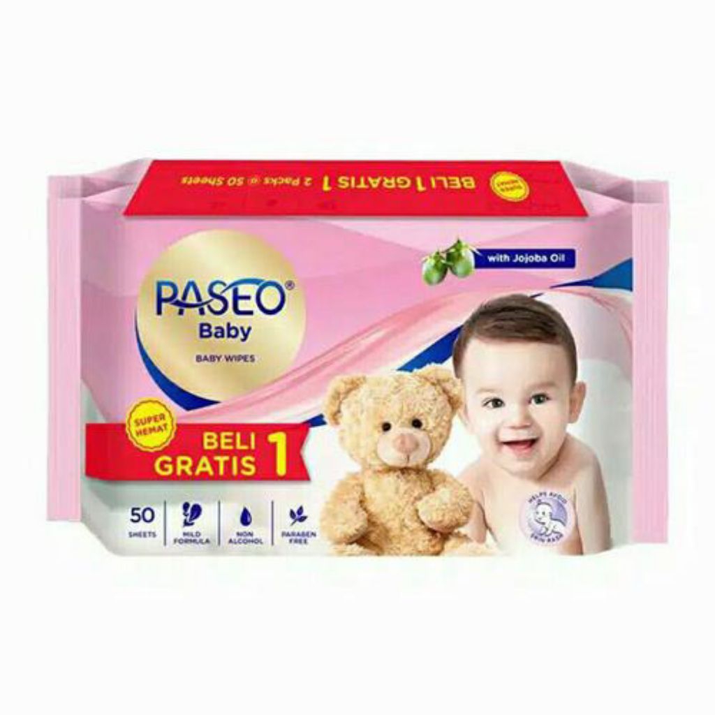 Paseo Tisu Basah Pack isi 2 x 50 sheets