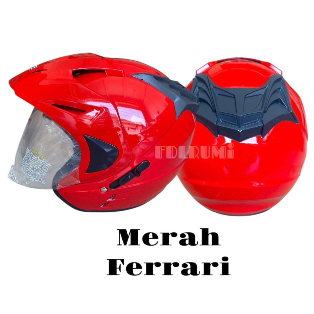 Helm model JP8 dobel visor free packing BOX