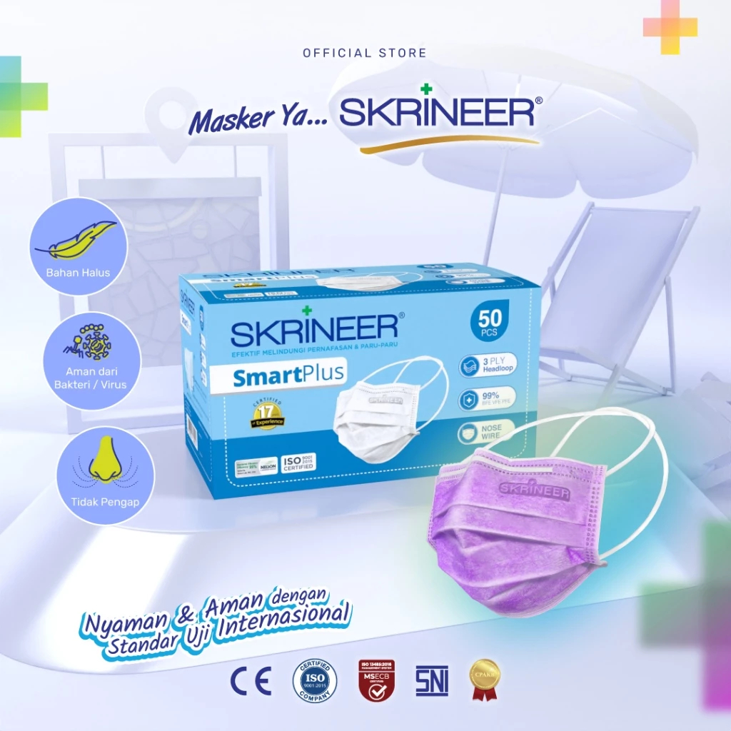 Skrineer Smart Plus Headloop 50 pcs BlueBox - Ungu