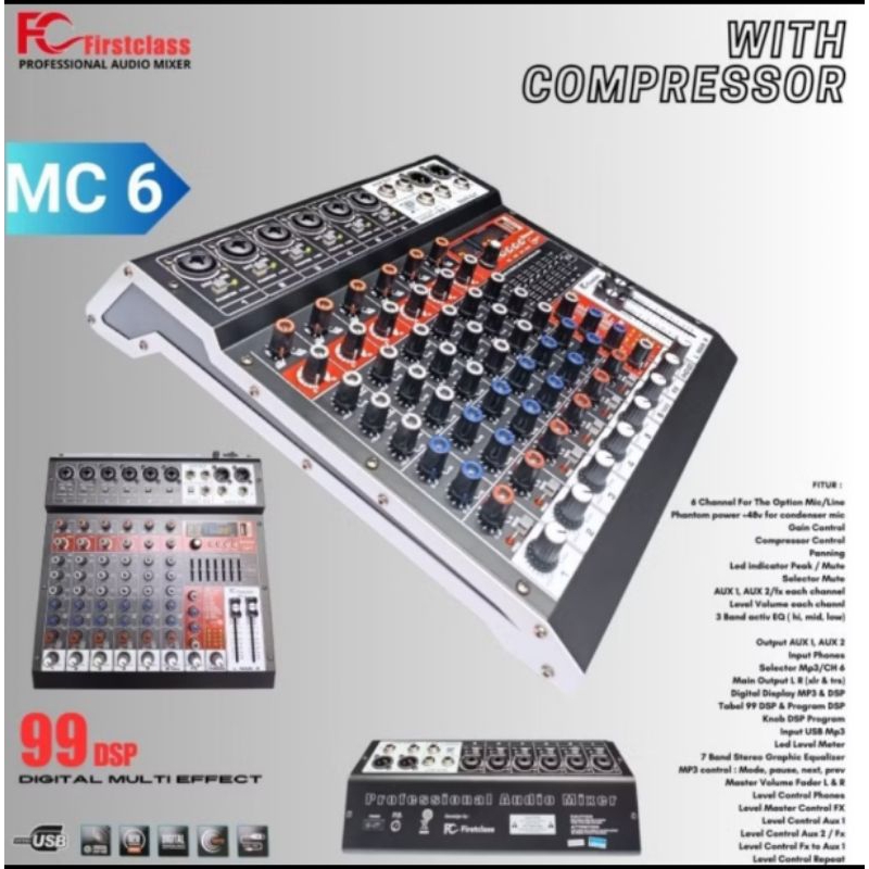 mixer firstclass MC 6 with compressor/mixer firstclass 6 channel