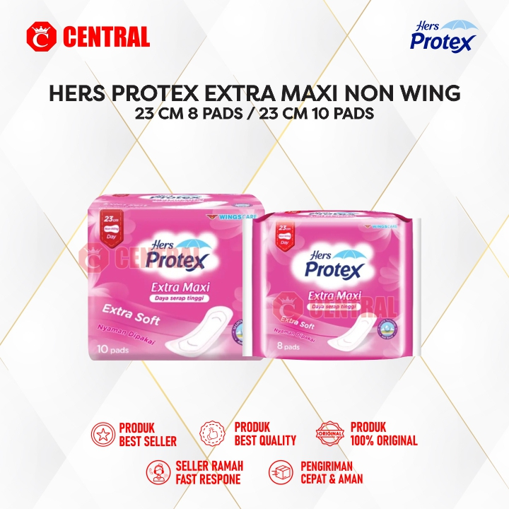 HERS PROTEX EXTRA MAXI NON WING 23CM ISI 10PADS