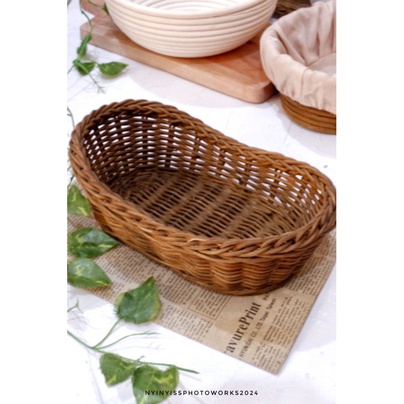 Keranjang rotan oval mini