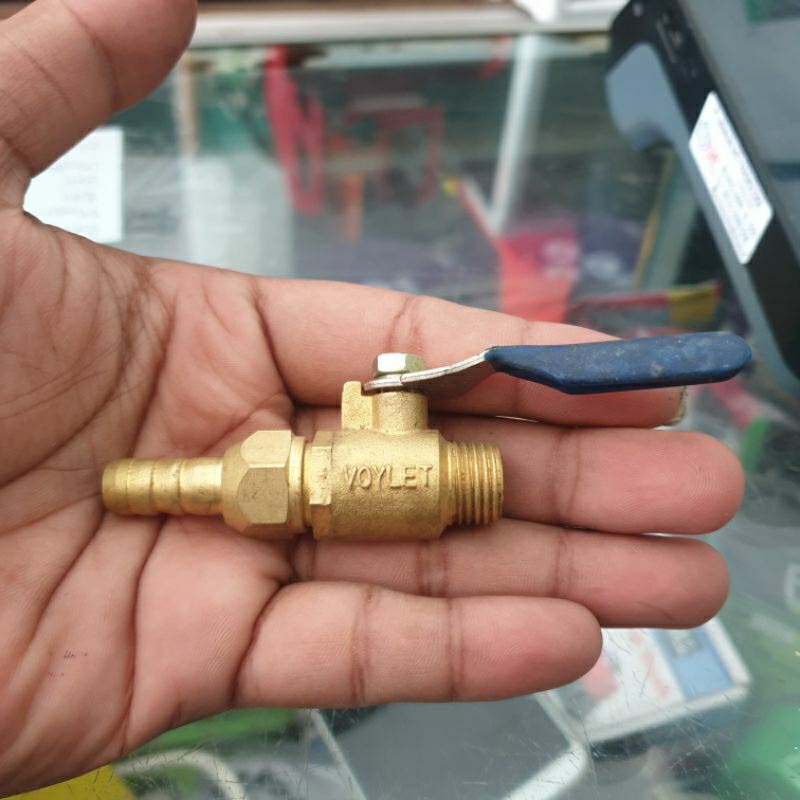 Kran Kompresor 1/4" Kuningan
