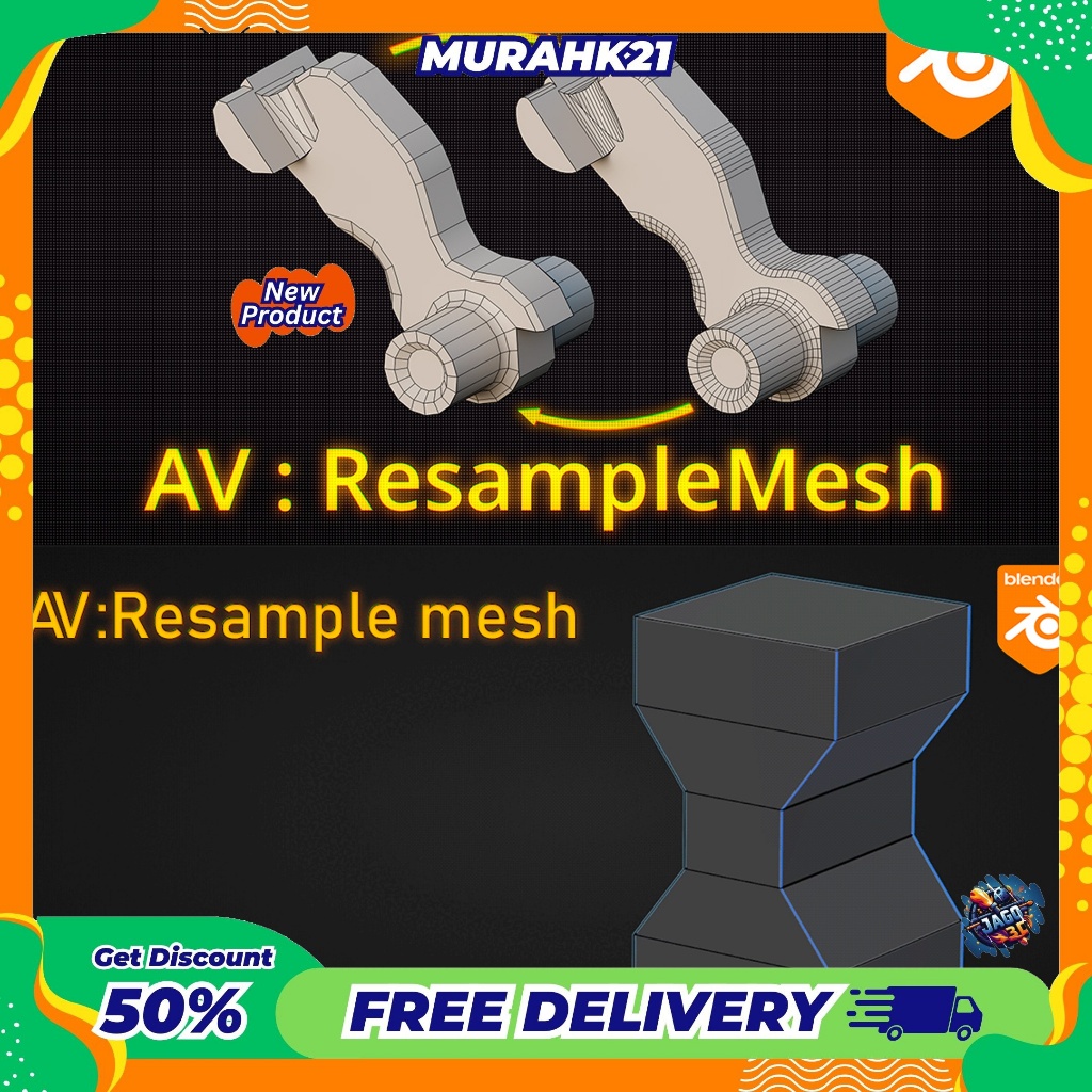 Resample Mesh 3D Blender addons Plugin Terbaru Blender 3D