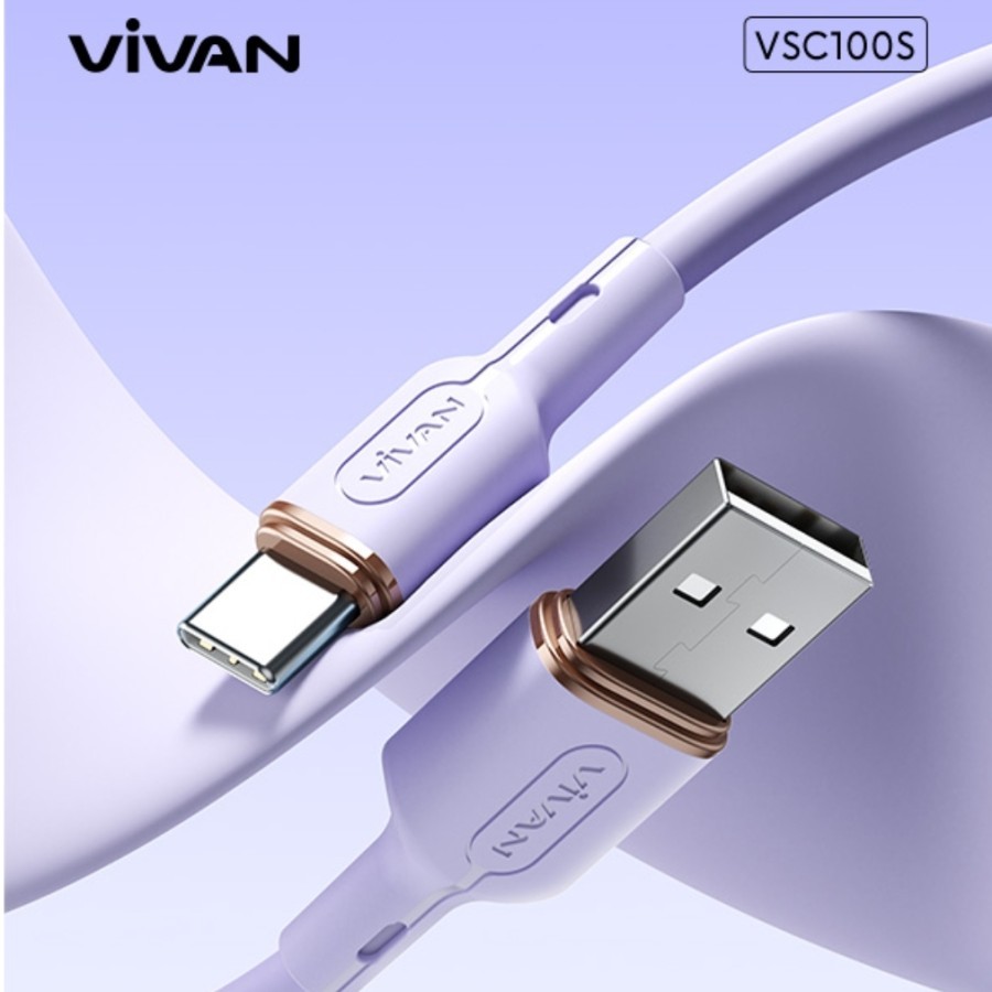 VIVAN Kabel Data USB Type C 3A Quick Charge Liquid Silicon Rubber 1 meter