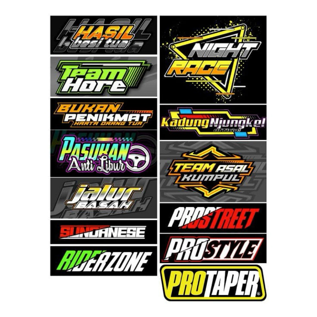 stiker 1 lembar recing