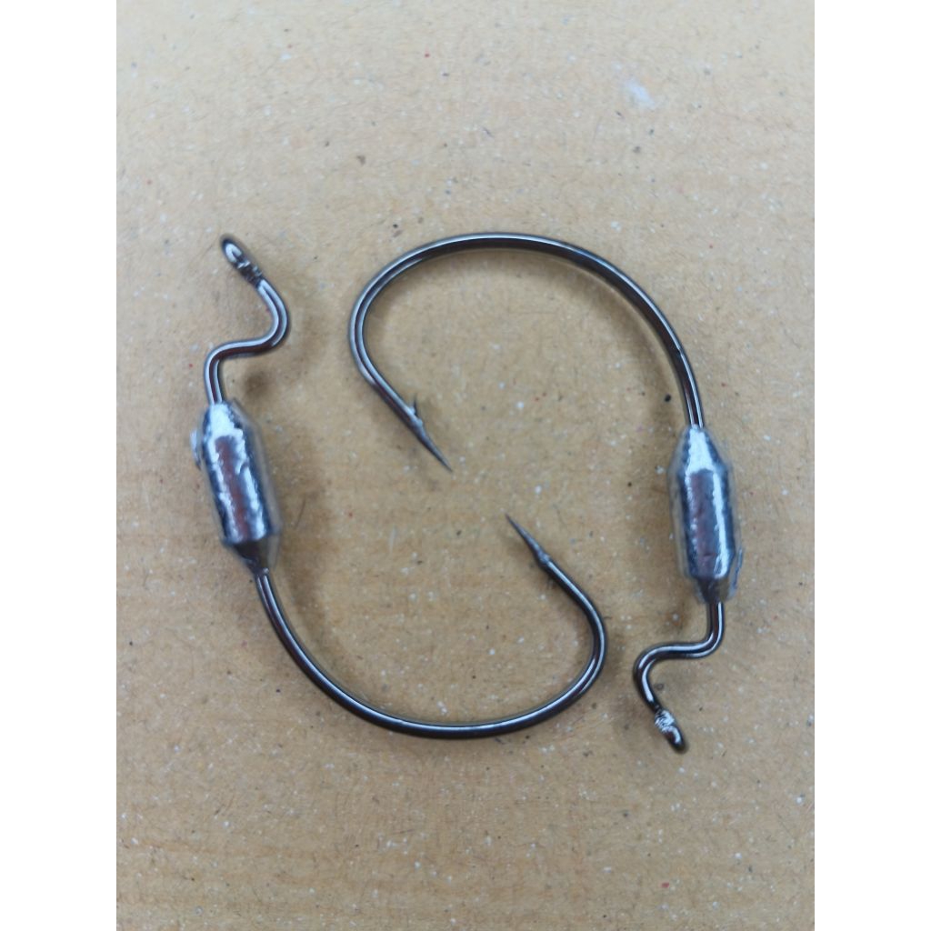 5pcs worm hook timah dan non timah