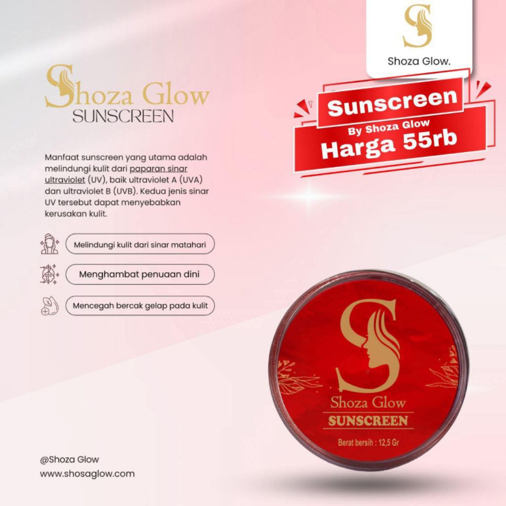 Sunscreen shoza glow spf 50 PA+++