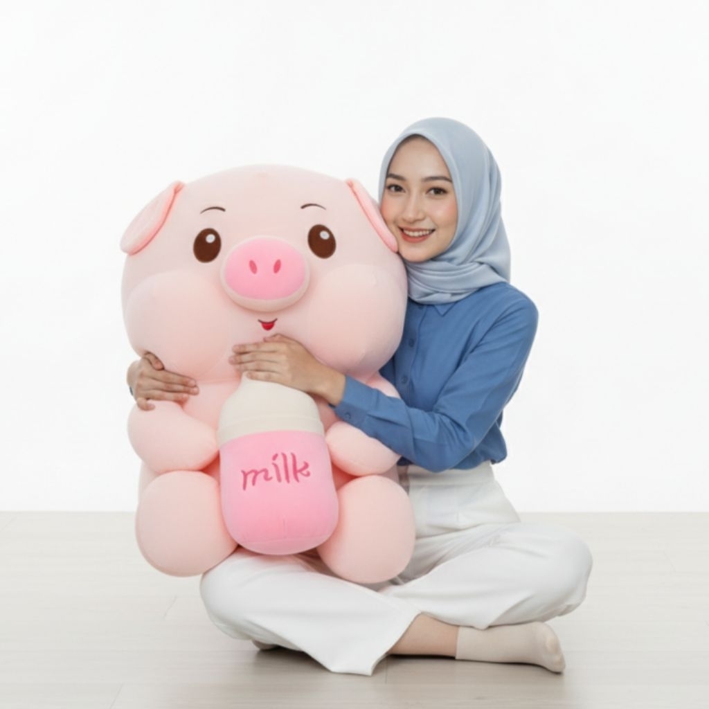 Boneka Babi Dot Jumbo Bahan Yelvo Halus