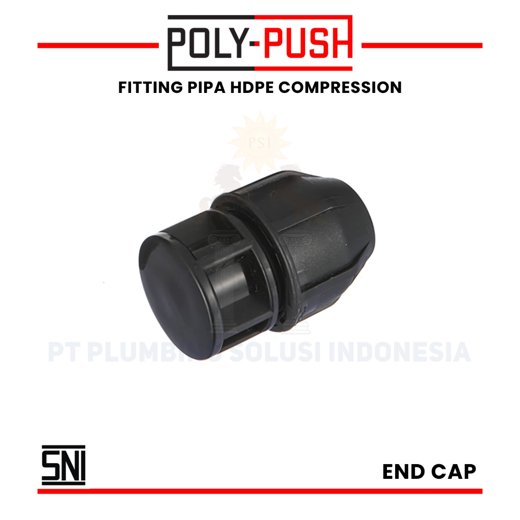 Poly Push Dop / End Cap 1/2 Inch / 20 mm Fitting HDPE Compression