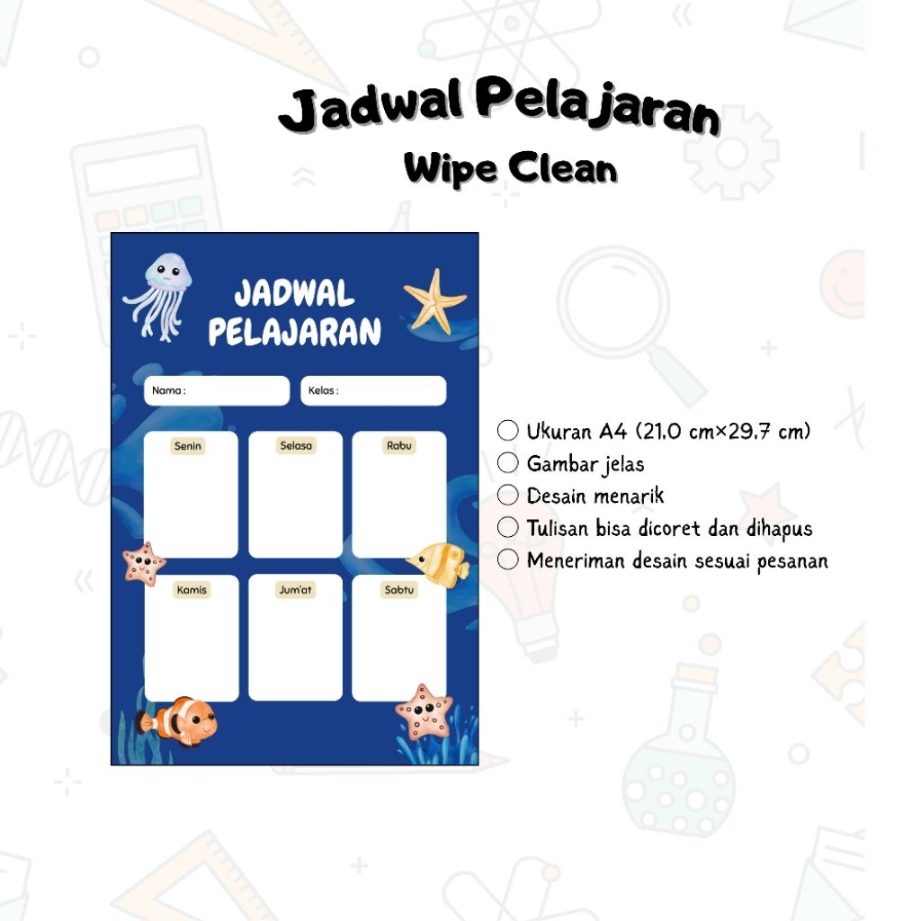 Poster Jadwal Pelajaran Anak