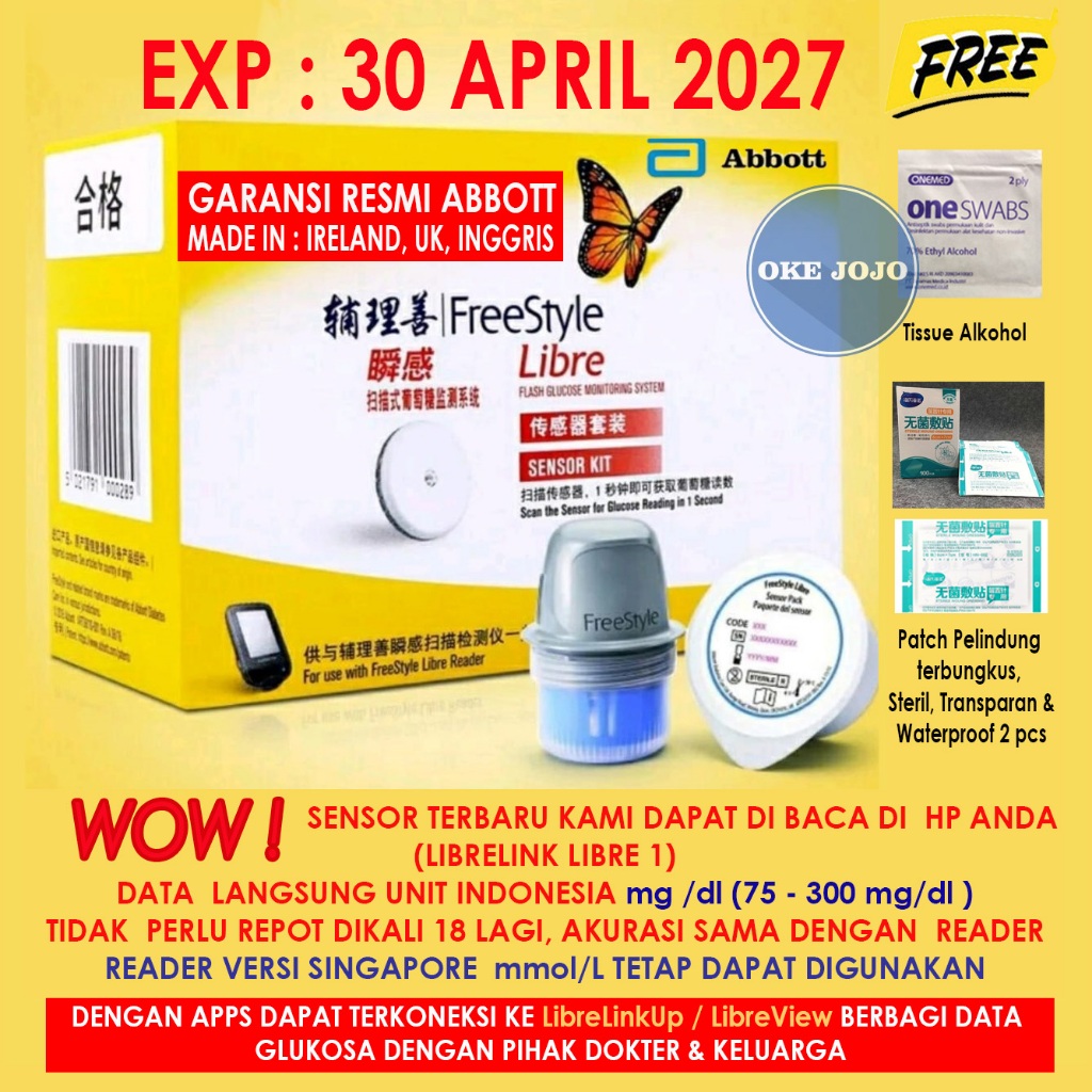 FreeStyle Libre Sensor Jaminan 1000% ORI dari Abbott - Termurah