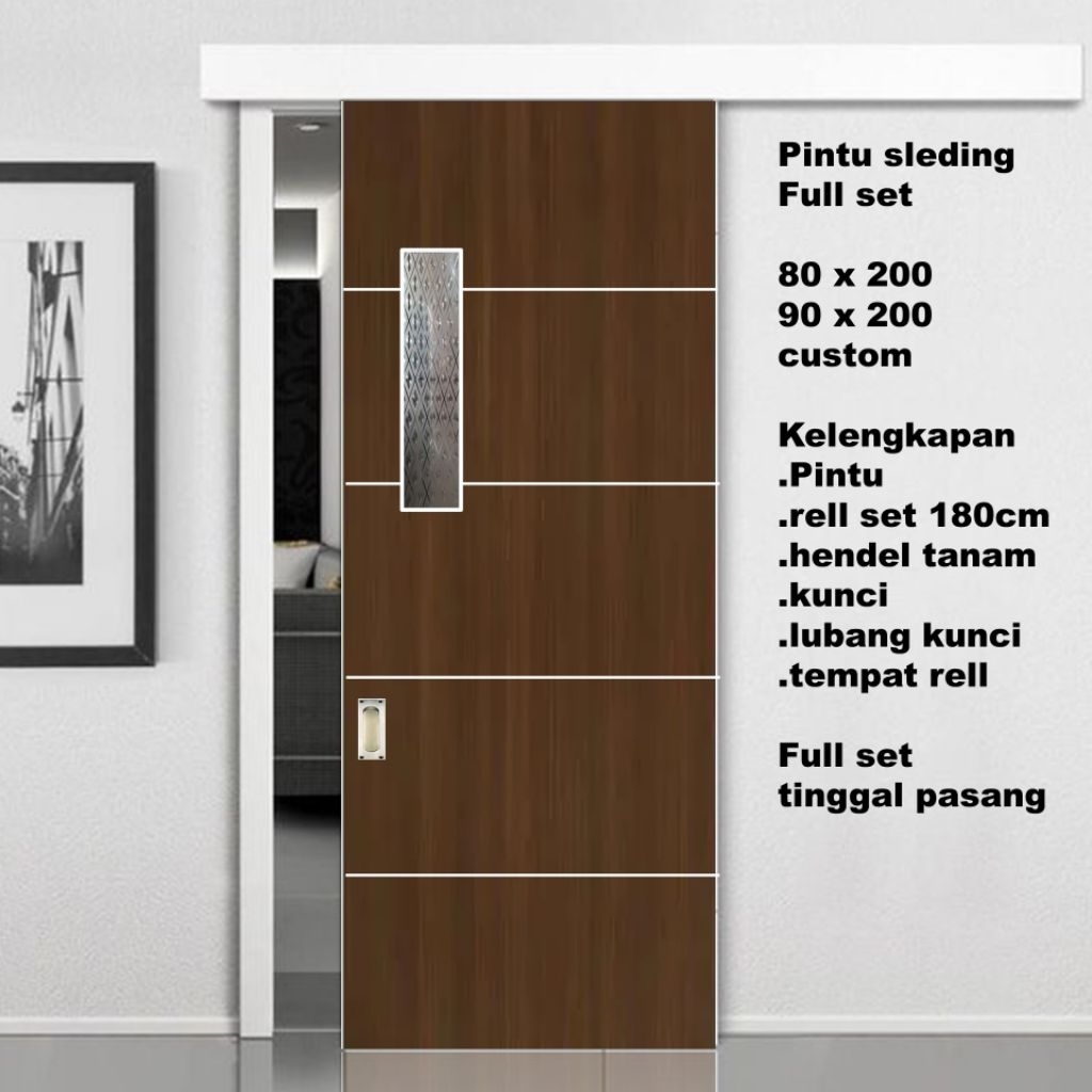 pintu sleding k.c samping full set