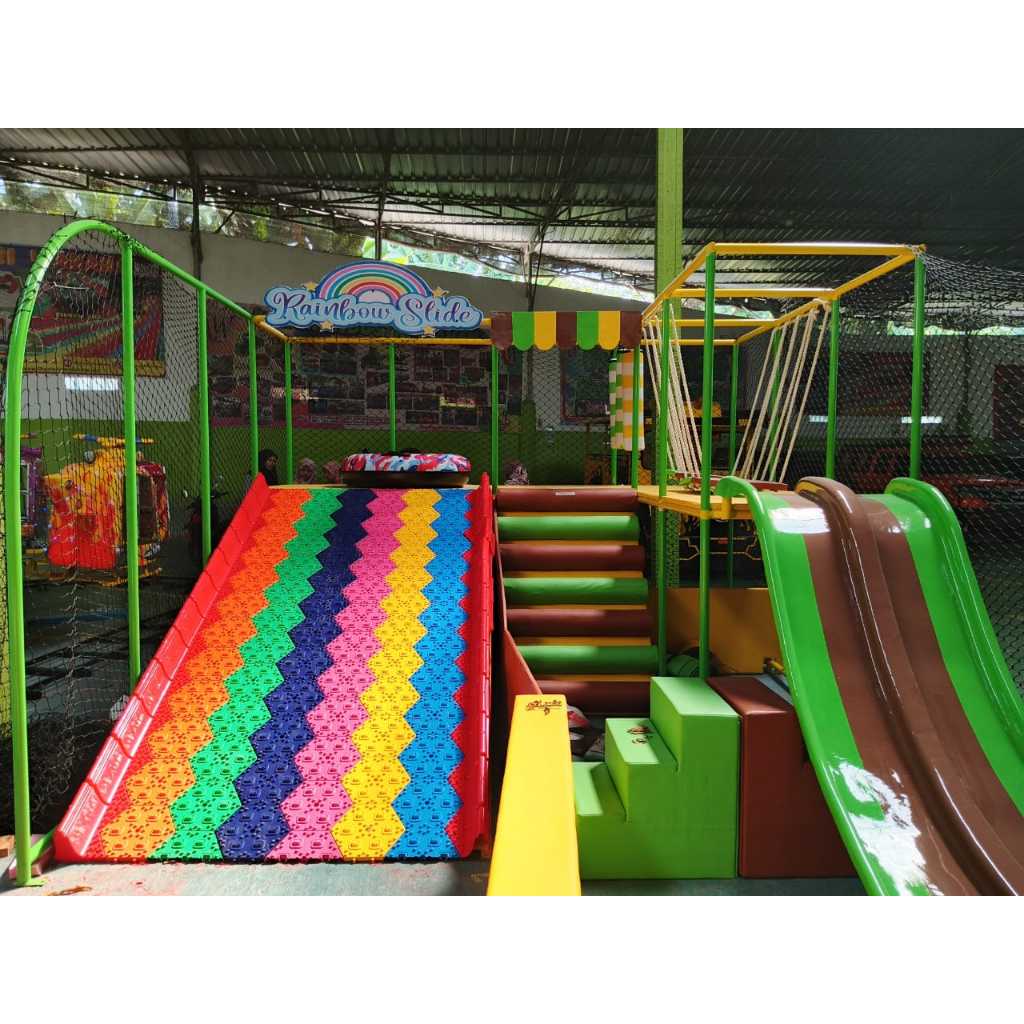 playground lengkap rainbow slide