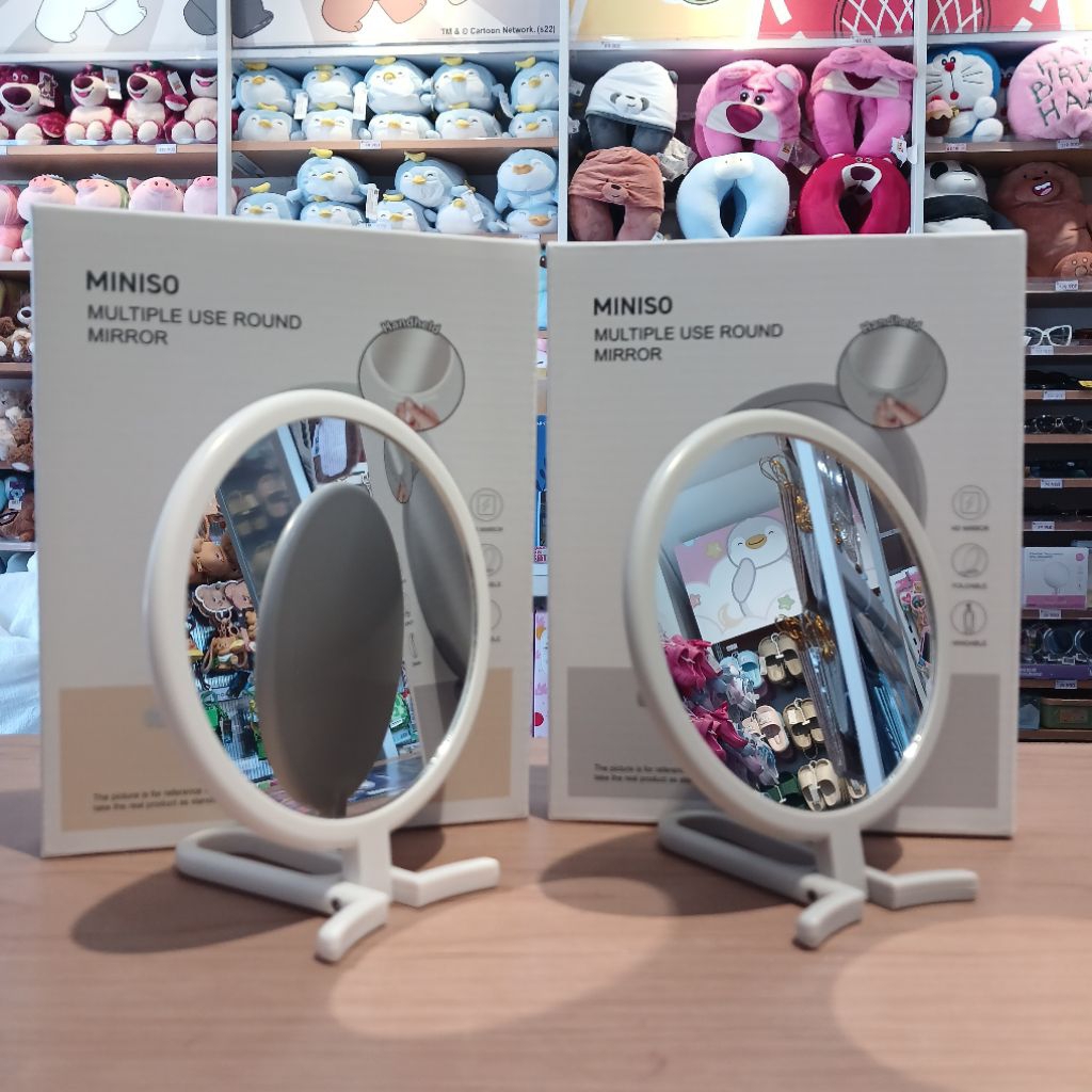 MINIS0 Multiple Use Round Mirror ( White, Grey )