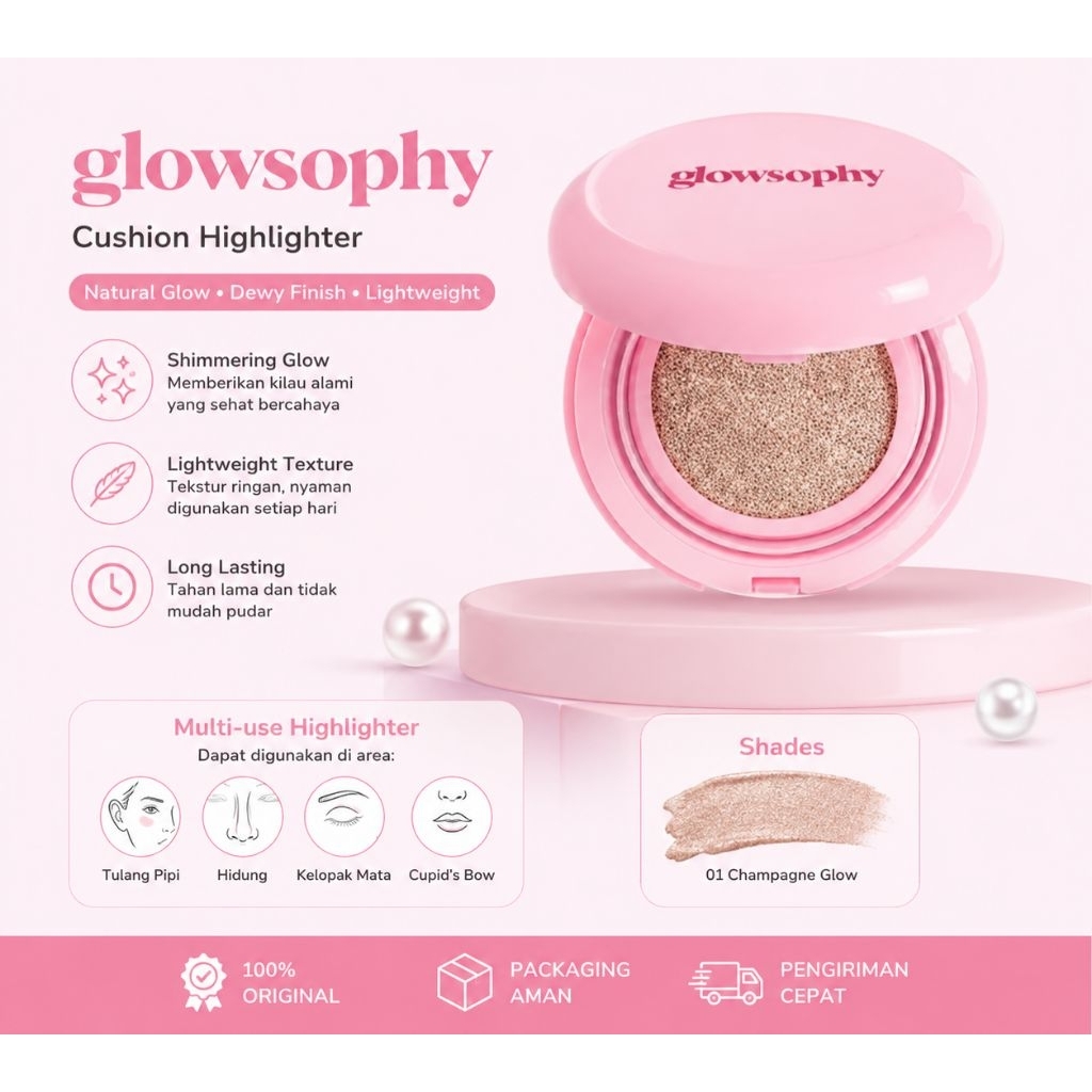 GLOWSOPHY Glow pink cushion