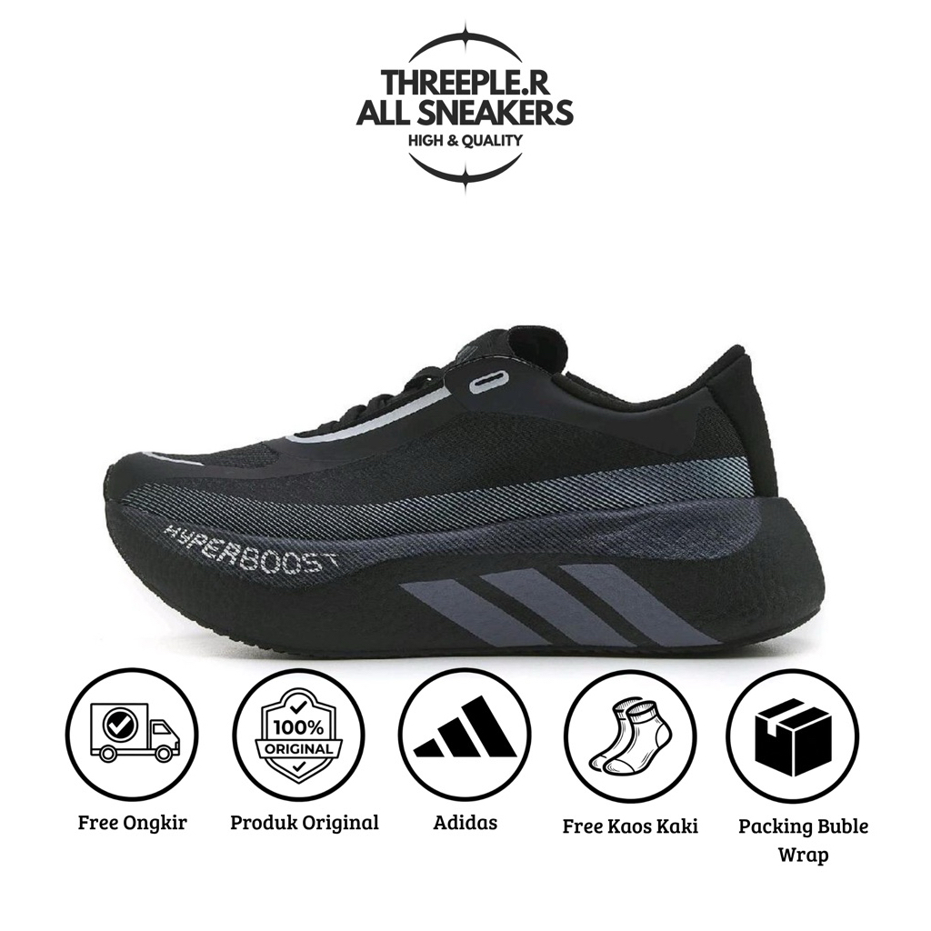 Sepatu Running dan Outdoor Hyperboost Edge Core Black
