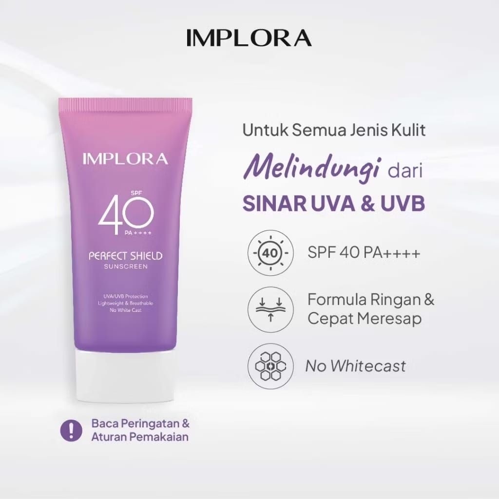 IMPLORA Perfect Shield Sunscreen SPF40 PA++++ 50ml