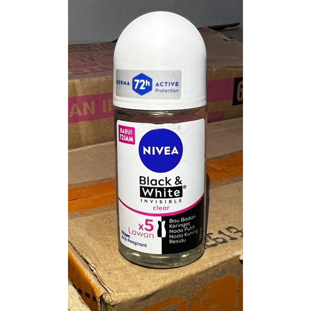 Nivea Black & White Invisible Clear Roll On - 50ml