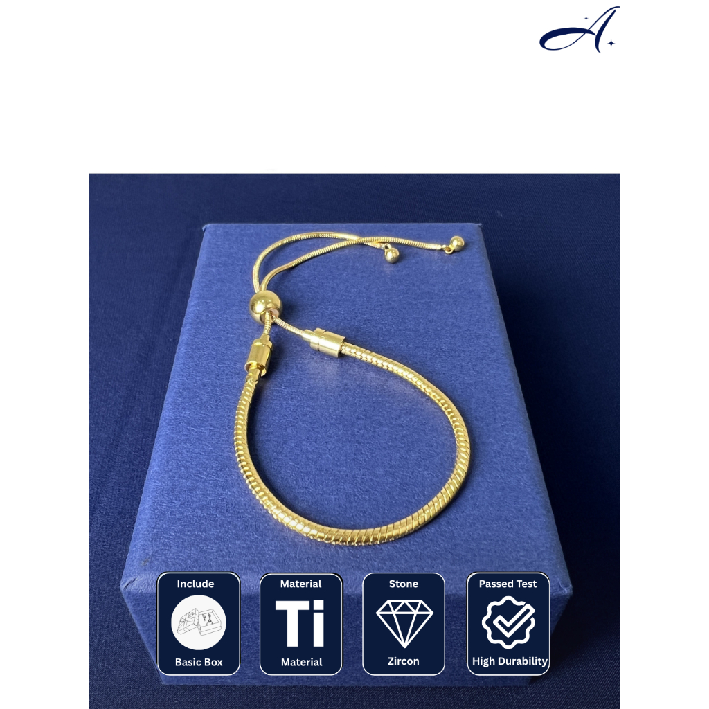 Astriel- Gelang Serut Titanium Wanita (Basic Adjustable)