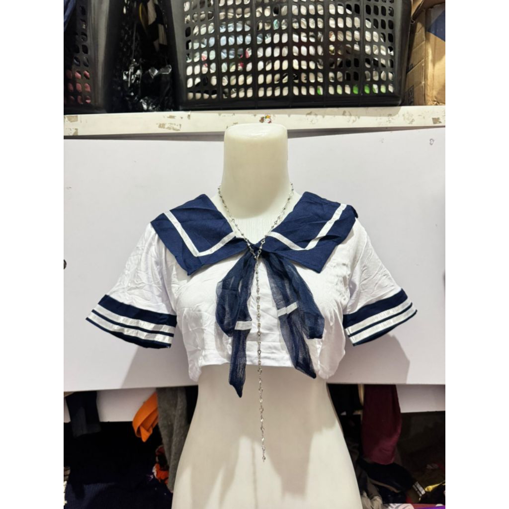 korean style cakep putih navy