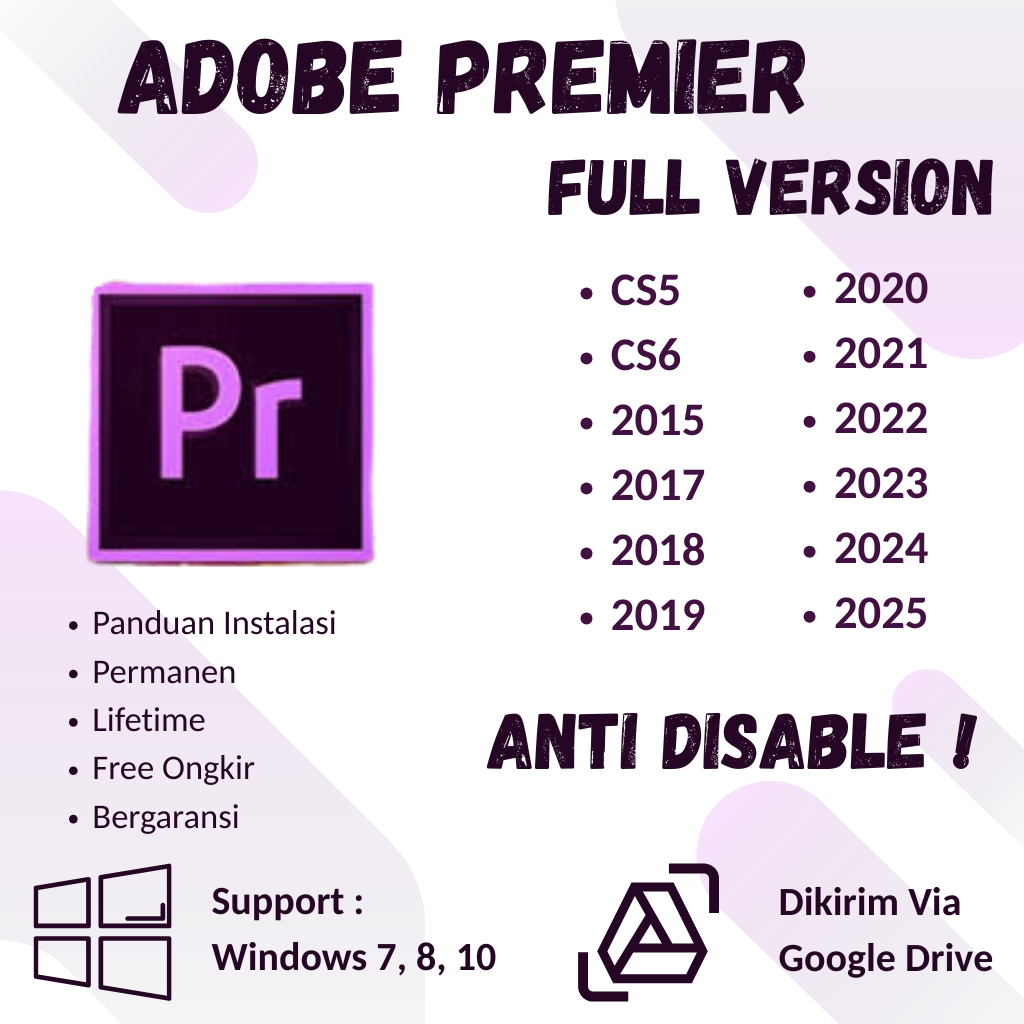 Premier Pro Full Version | Versi CS5 CS6 2015 - 2025 | WIN & MAC