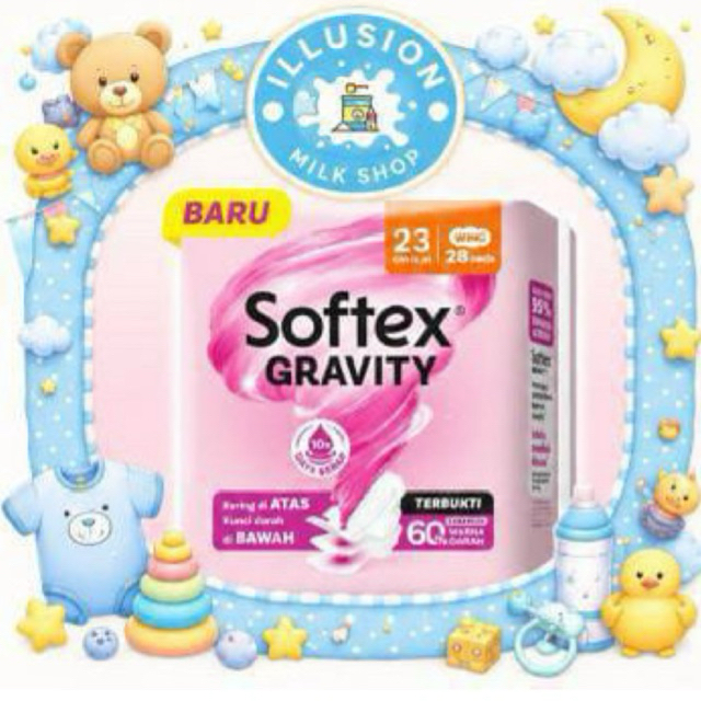 Softex Gravity Wing 23cm 28pcs -Pembalut Wanita