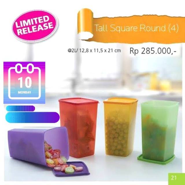 Tall Square Round (4 Pcs) Tupperware
